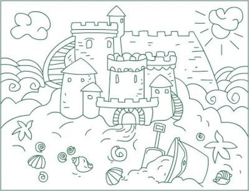 1024x785 Sand Castle Coloring Pages Acpra