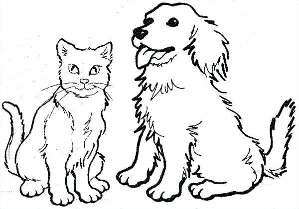 600x420 Coloring Pages Dogs And Cats Coloring Pages Dogs Cat And Dog