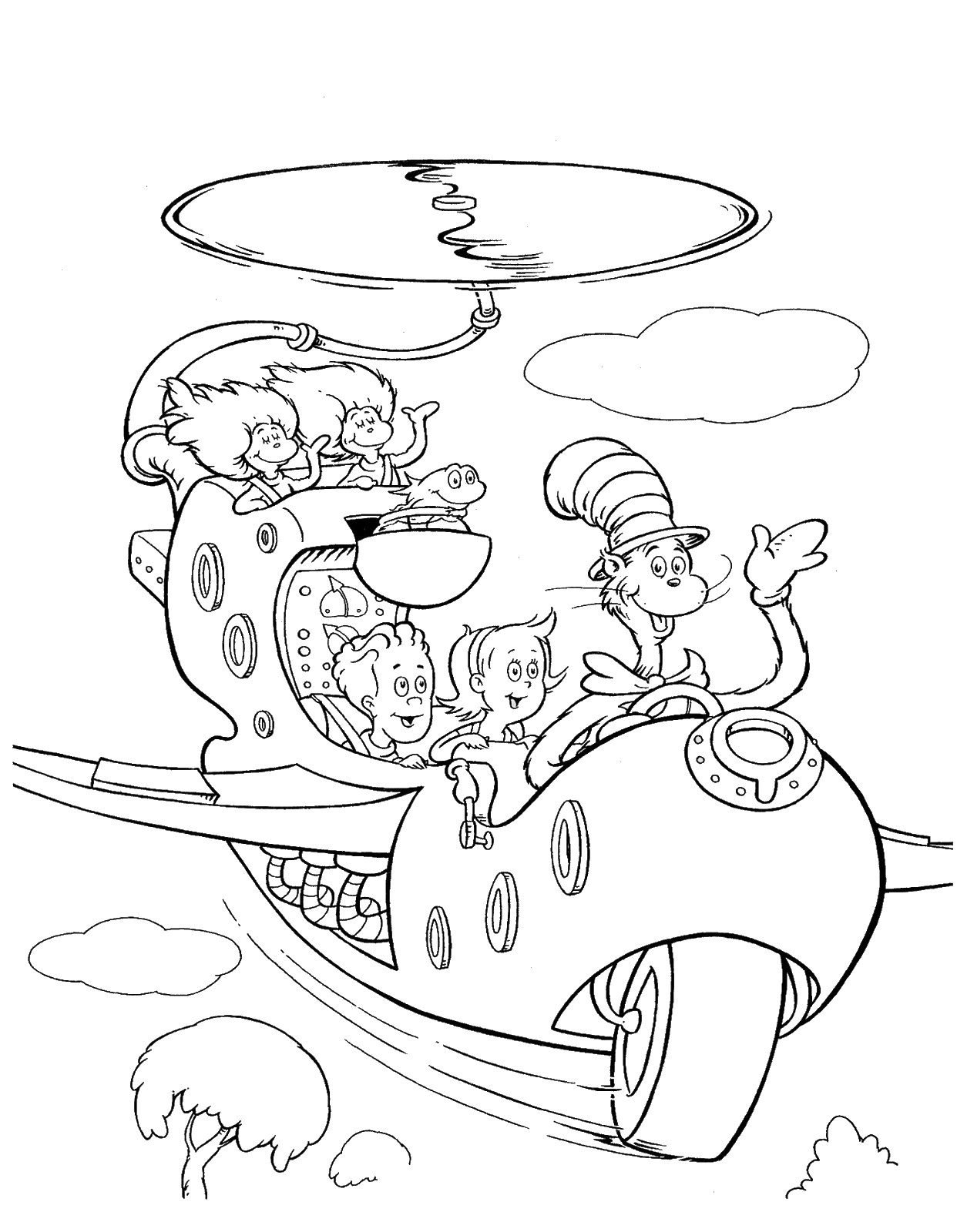1242x1600 Cat In The Hat Coloring Pages