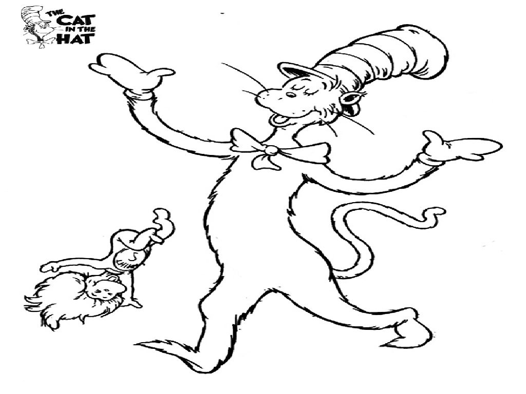 1024x768 Free Printable Cat In The Hat Coloring Pages For Kids And Inside