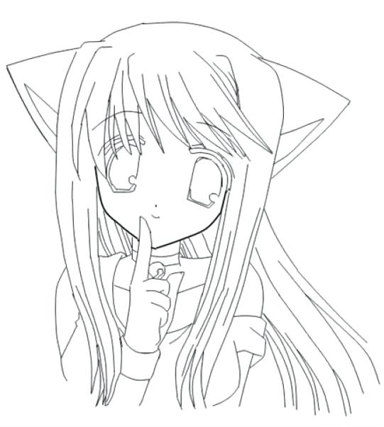 541x602 Anime Girl Printable Coloring Pages Free Coloring Book Picture