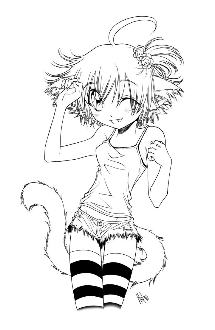 721x1108 Anime Girls Coloring Pages