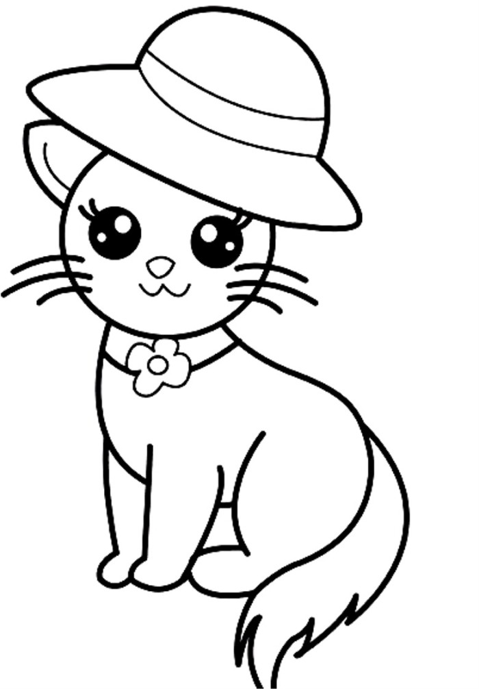 700x1006 Cat Picture To Color Terrific Cute Cat Coloring Pages 45 About