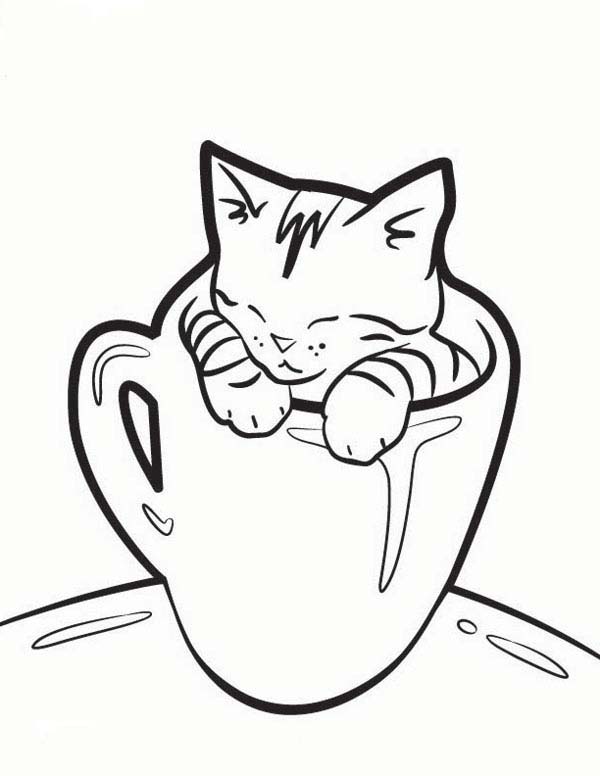 600x776 Very Cute Kitten Coloring Pages