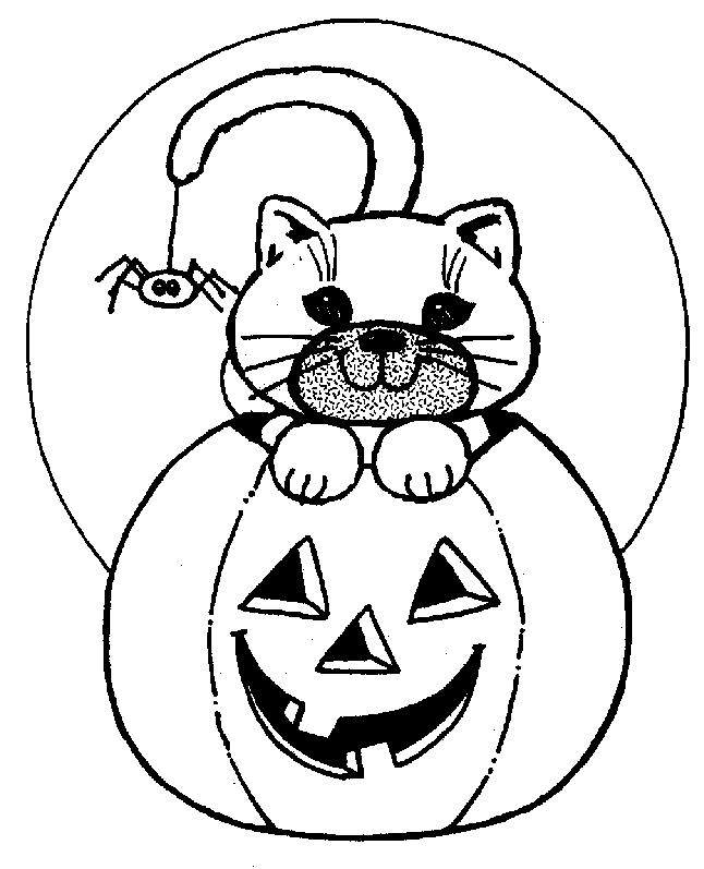 646x797 Halloween Cat Coloring Pages