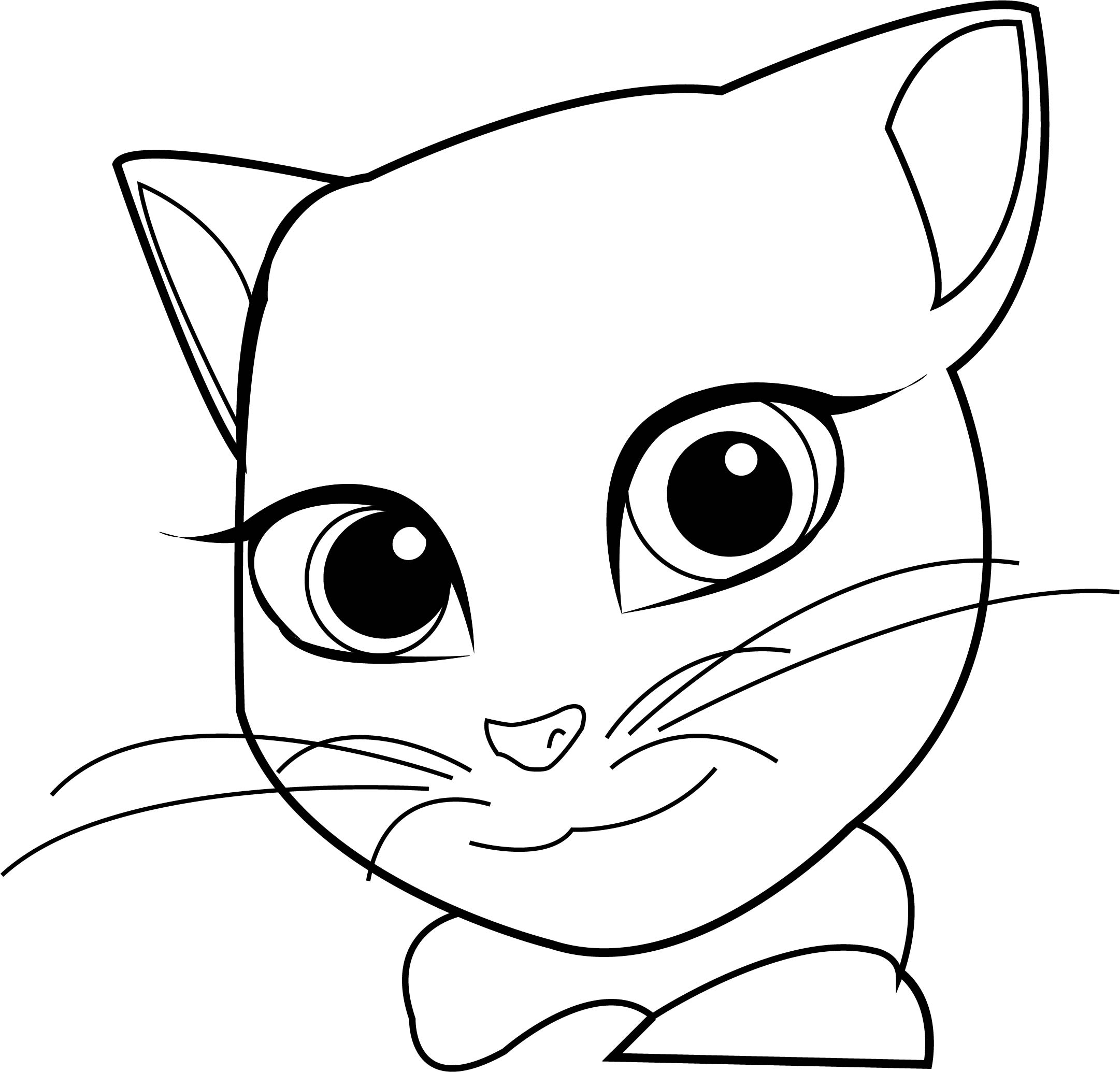 2162x2069 Cat Face Coloring Page