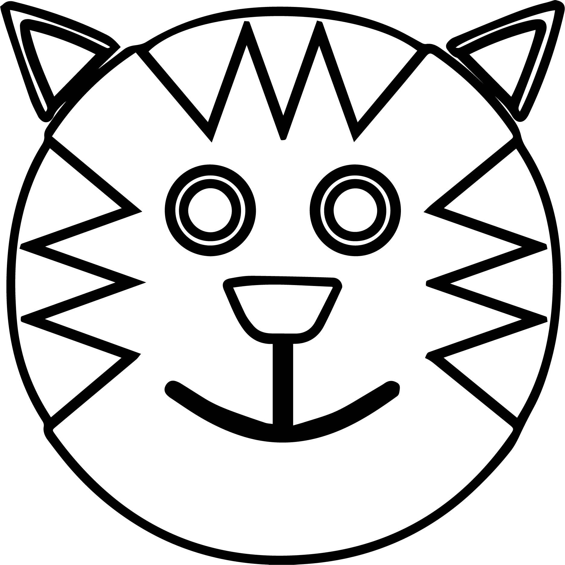 1873x1873 Cat Face Coloring Page