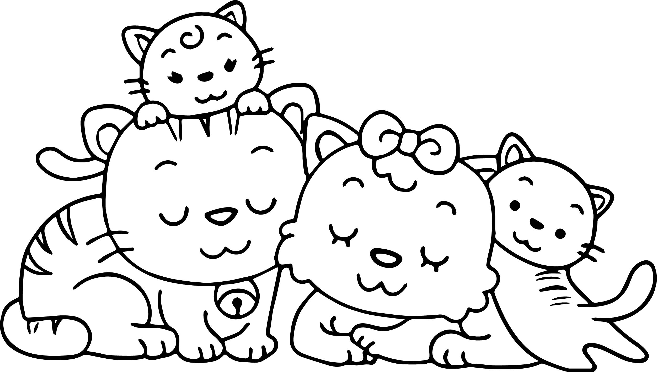 2505x1420 Animal Cat Family Coloring Page Wecoloringpage Striking Pages