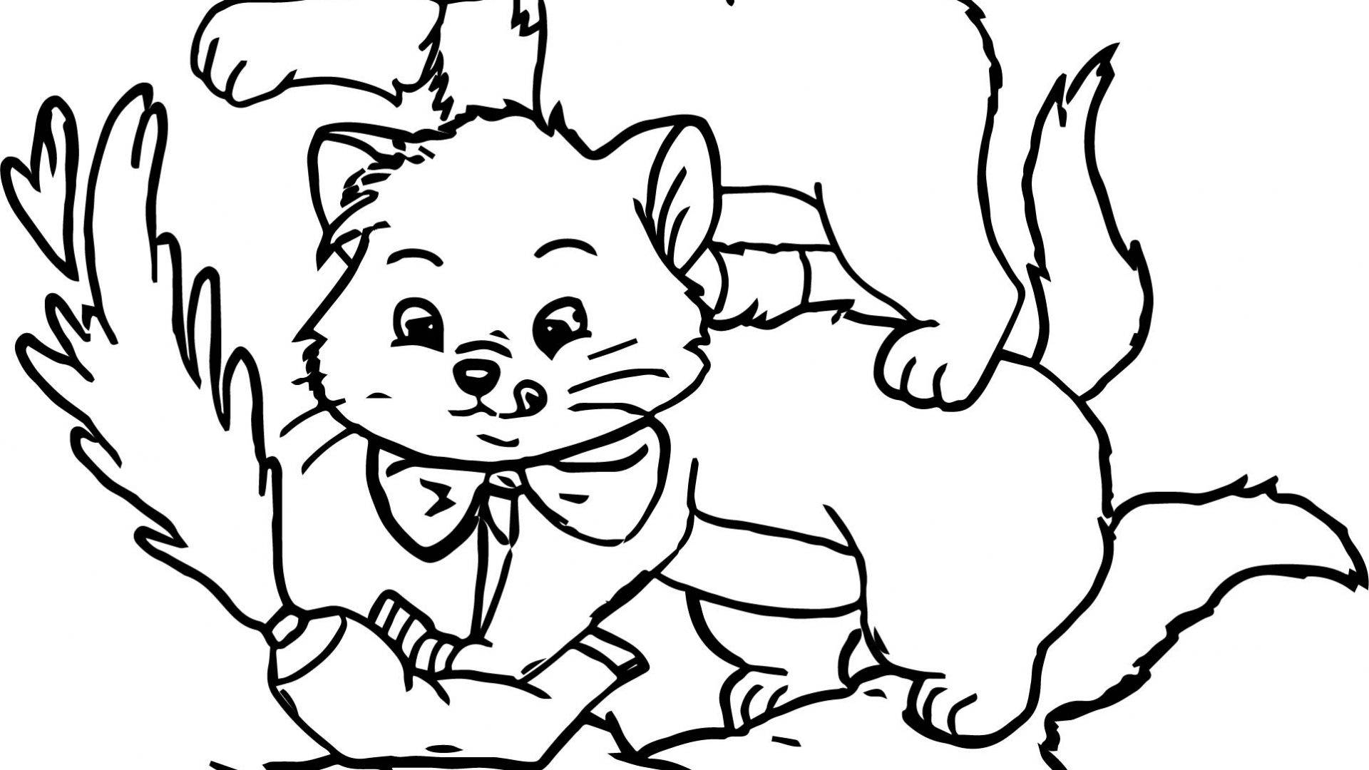 1920x1080 Beautiful Disney The Aristocats Cat Coloring Page Cartoon Free