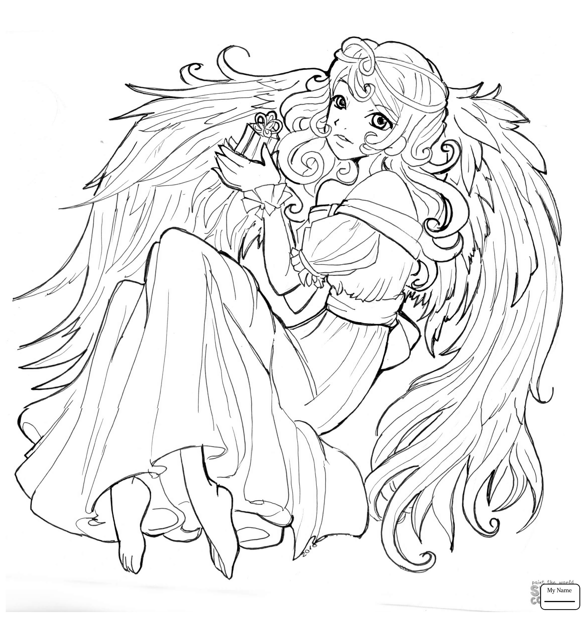 2357x2475 Anime Girls Cat Girl Anime Manga Coloring Pages For Kids Printable