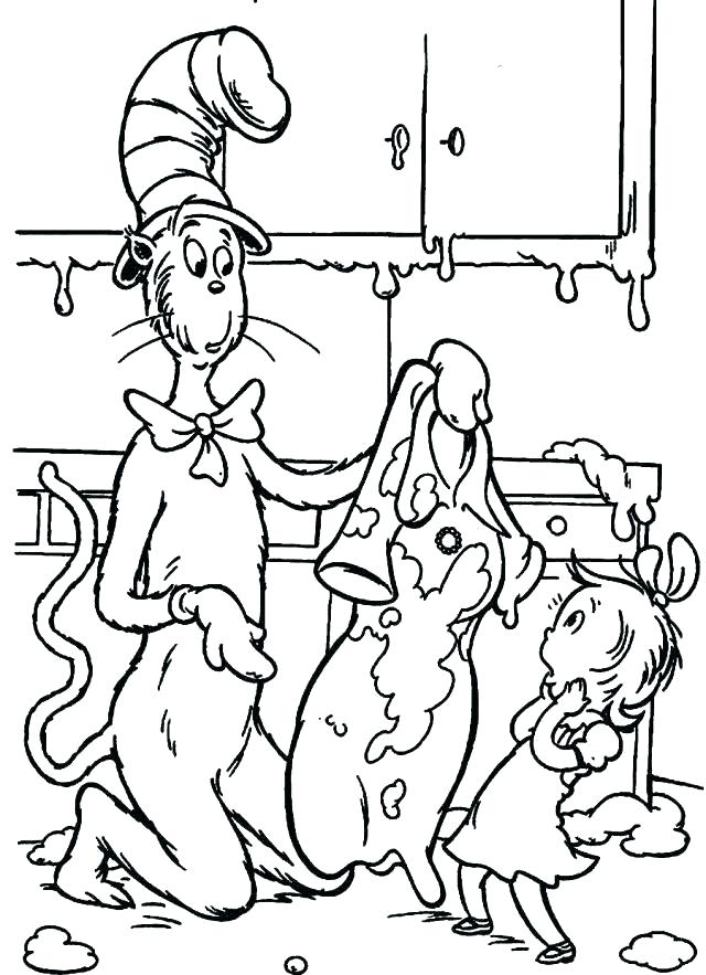 Cat In Hat Coloring Pages Printable