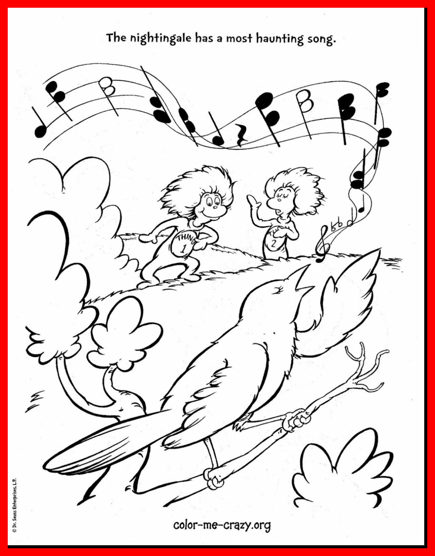 Cat In The Hat Coloring Pages Free