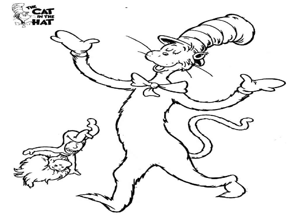 1024x768 Cat In The Hat Fish Colouring Pages