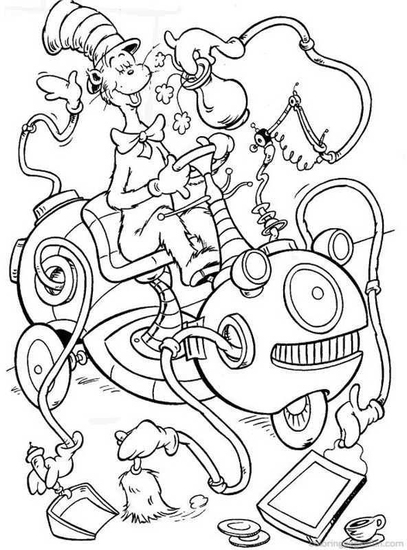 592x800 Cat In The Hat Coloring Pages