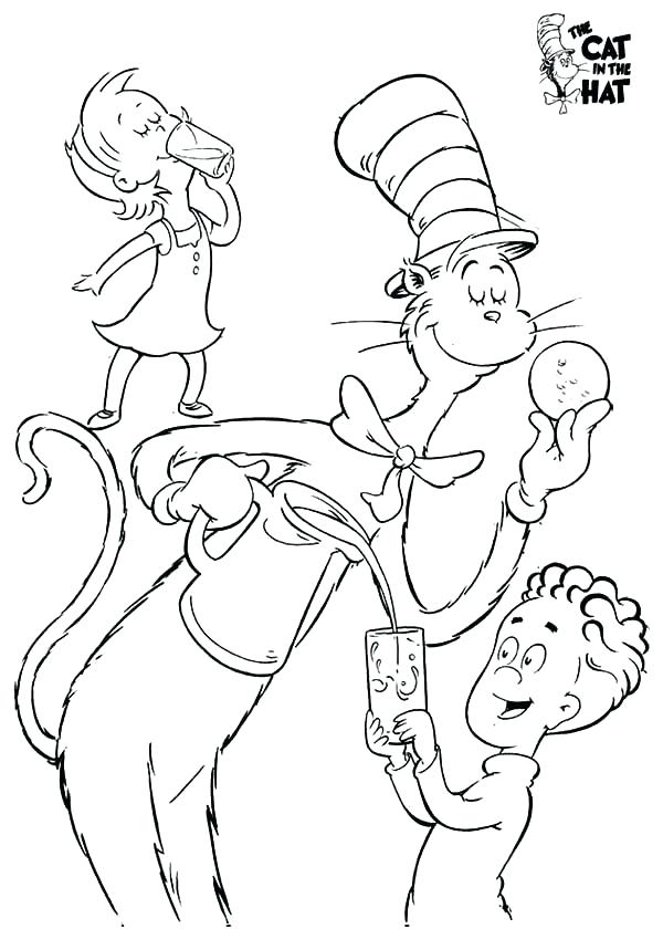 600x840 Cat In The Hat Color Pages Unbelievable Cat Hat Printable Coloring