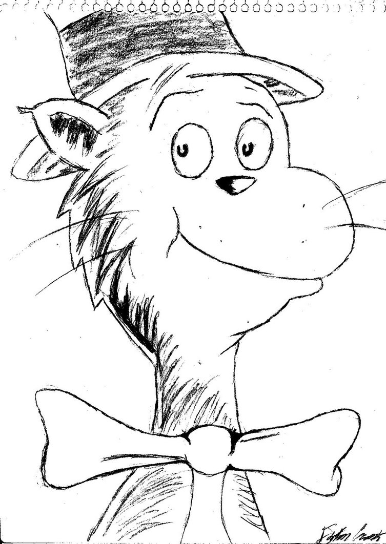 753x1062 Cat In The Hat Coloring Page Printable Image Pleasing Pages