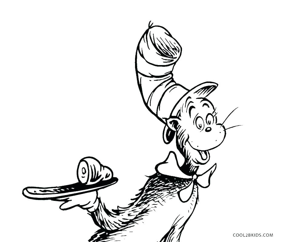 Cat In The Hat Face Coloring Pages