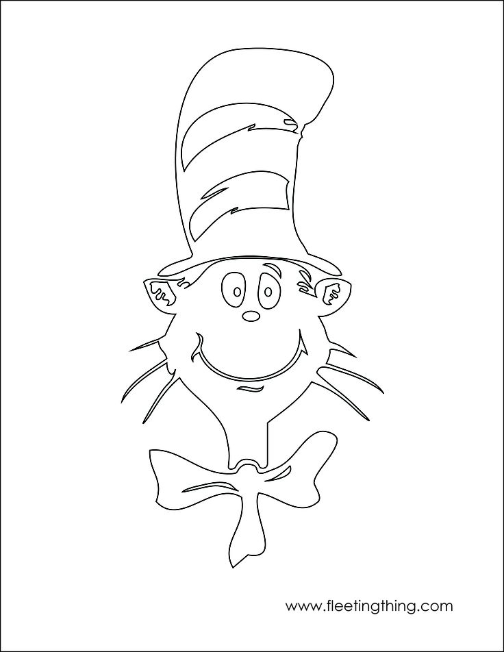 736x952 Cat In The Hat Face Coloring Pages
