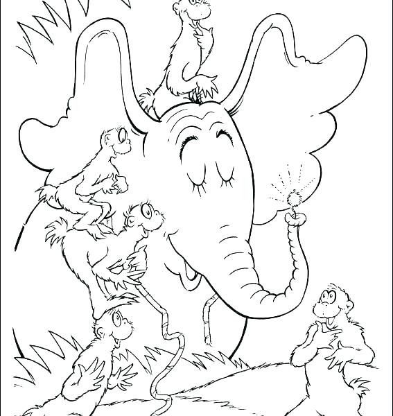 567x600 Cat In The Hat Fish Coloring Pages Page Birthday Free P Wisekids