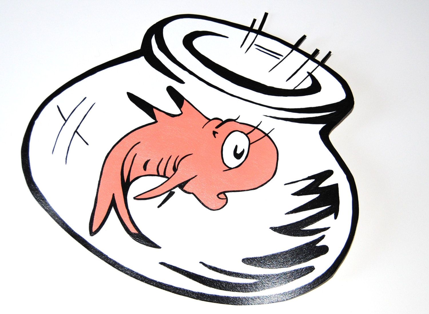 1500x1099 Cat In The Hat Fish Bowl Fabric Wall Decal Cat In The Hat Fish
