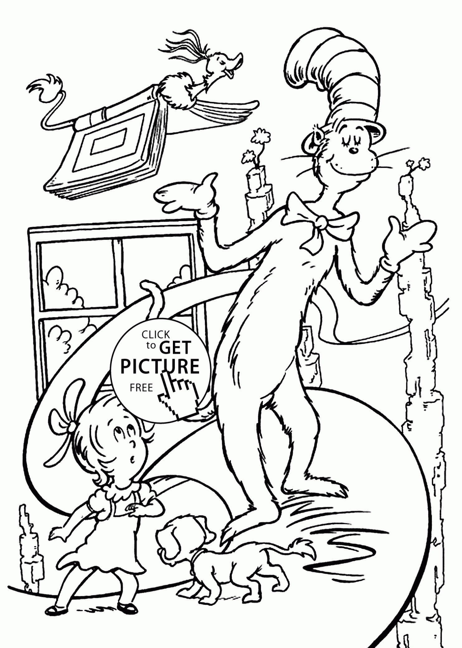 1483x2079 Cool Design Hat Coloring Pages Printable Cat In The Free Page