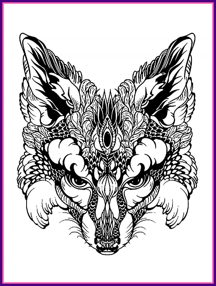 710x940 Amazing Fox Mandala Coloring For Cat Page Style And Trends Mandala