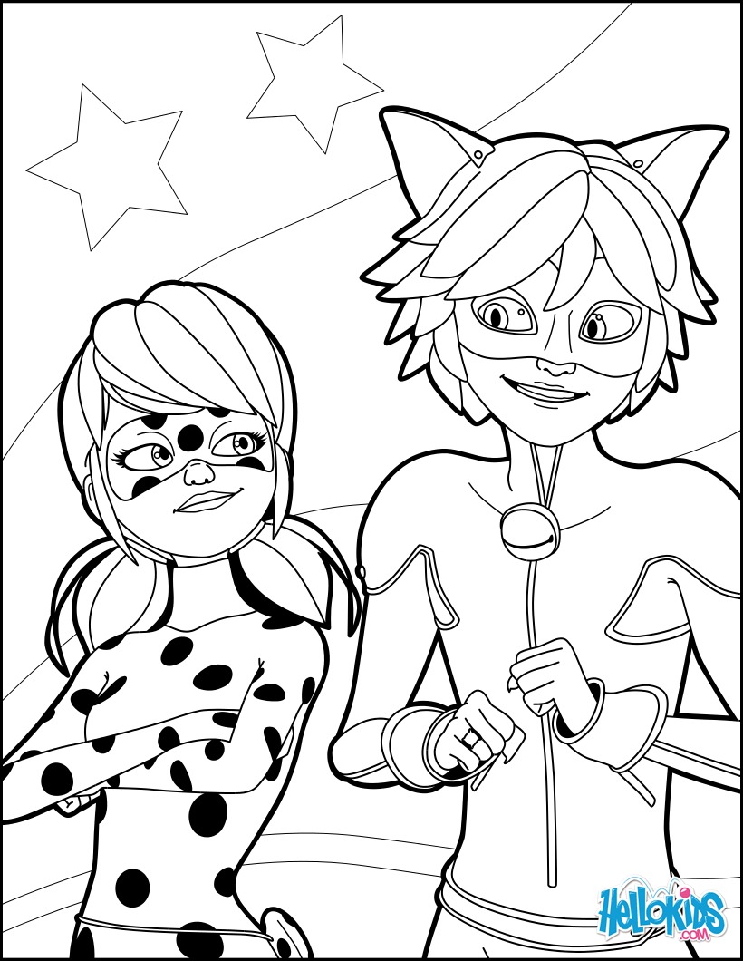 820x1060 Ladybug And Chat Noir Coloring Pages