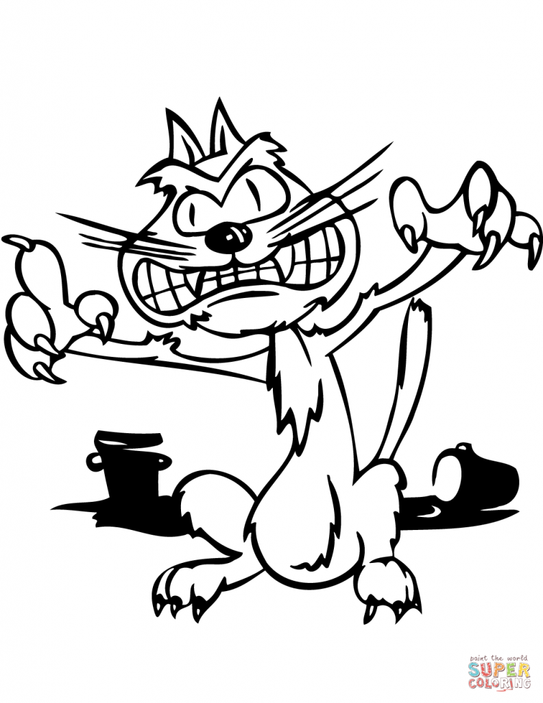 792x1024 Scary Black Cat Coloring Pages