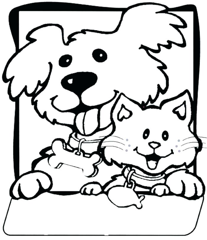 700x811 Cat Coloring Pages Cats And Dogs Colouring Pictures Cat Dog