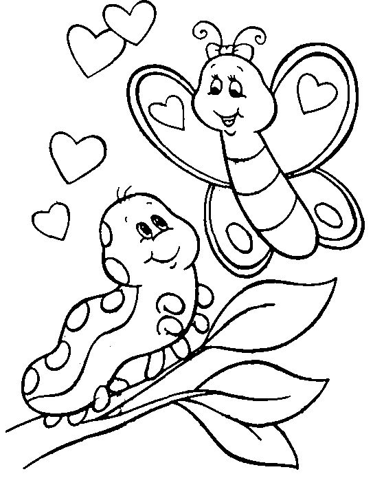 543x705 Caterpillar And Butterfly Coloring For Kids Coloring