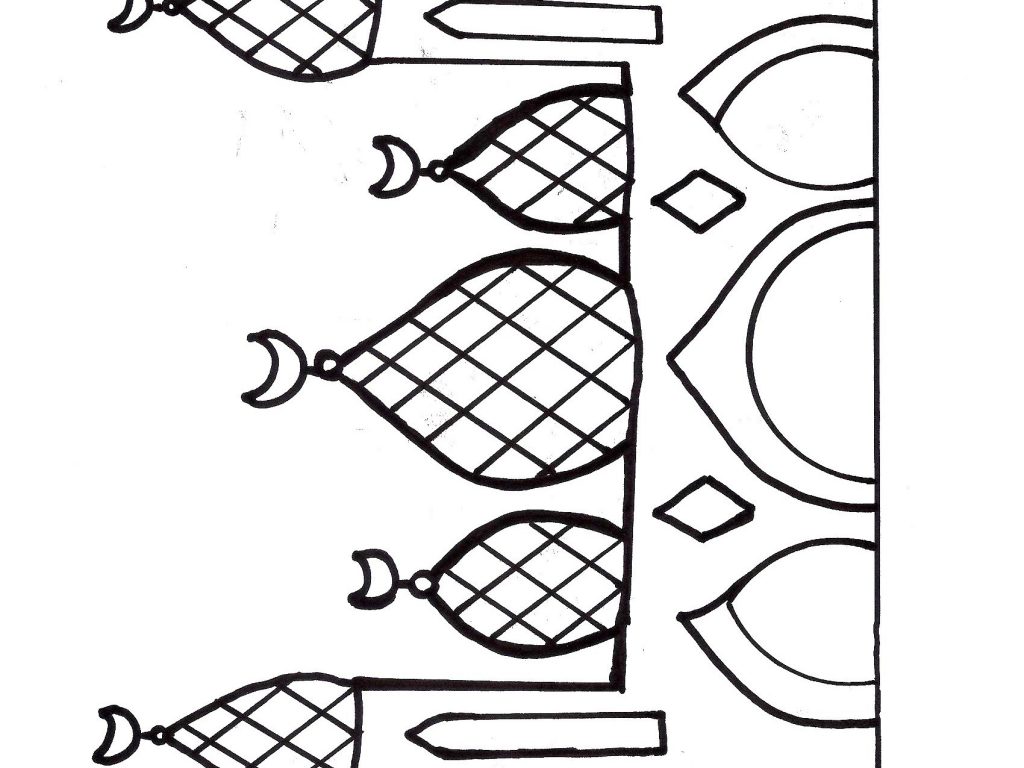 1024x768 Mosque In The Town Coloring Page For Kids Staggering Printableic