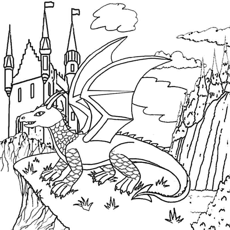 800x800 Cathedral Coloring Page