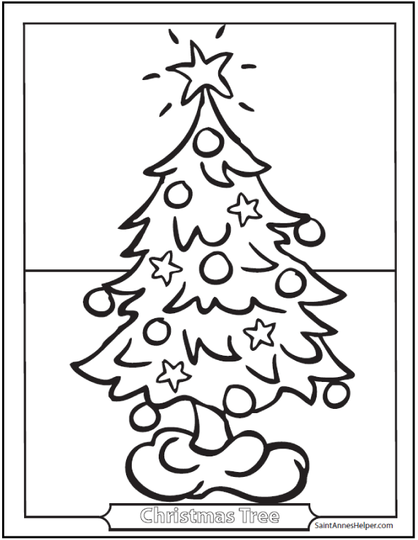 590x762 3 Christmas Tree Coloring Pages