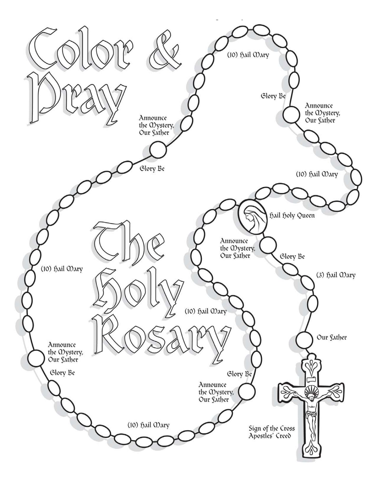 1581x2046 Coloring Rosary Coloring Page Kid Crafts Religion