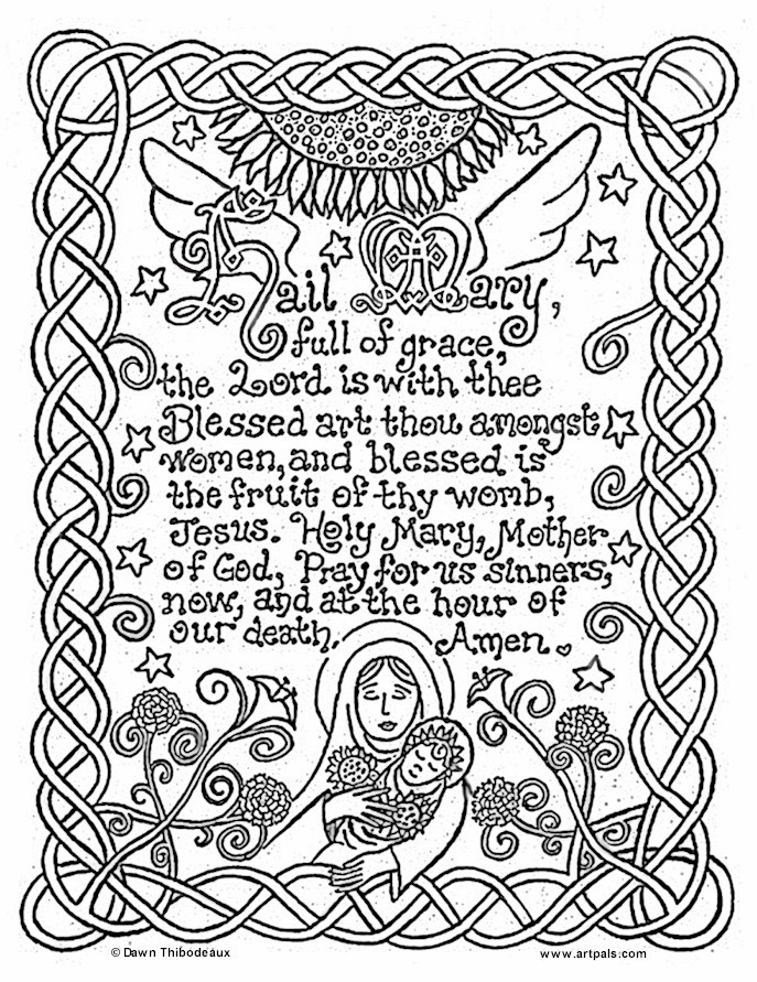 687x891 Hail Mary Coloring Page