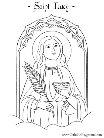 342x452 Saint Lucy Coloring Page December 13th Catholic Playground