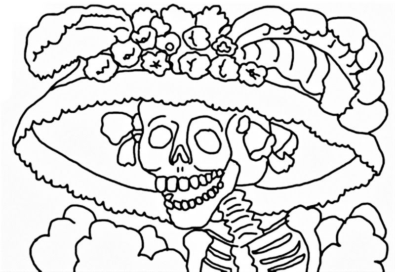 800x550 Images Of The Catrina Skull Coloring Pages Coloring