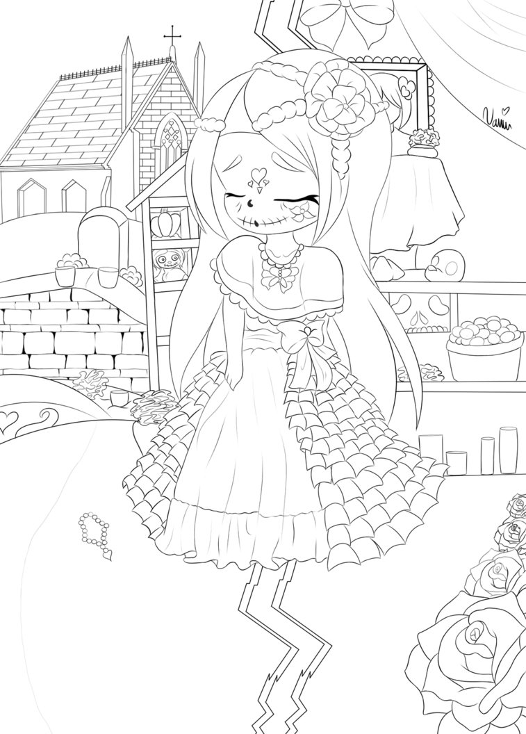 757x1056 Merli La Catrina Coloring Page By Nyxofthenight12