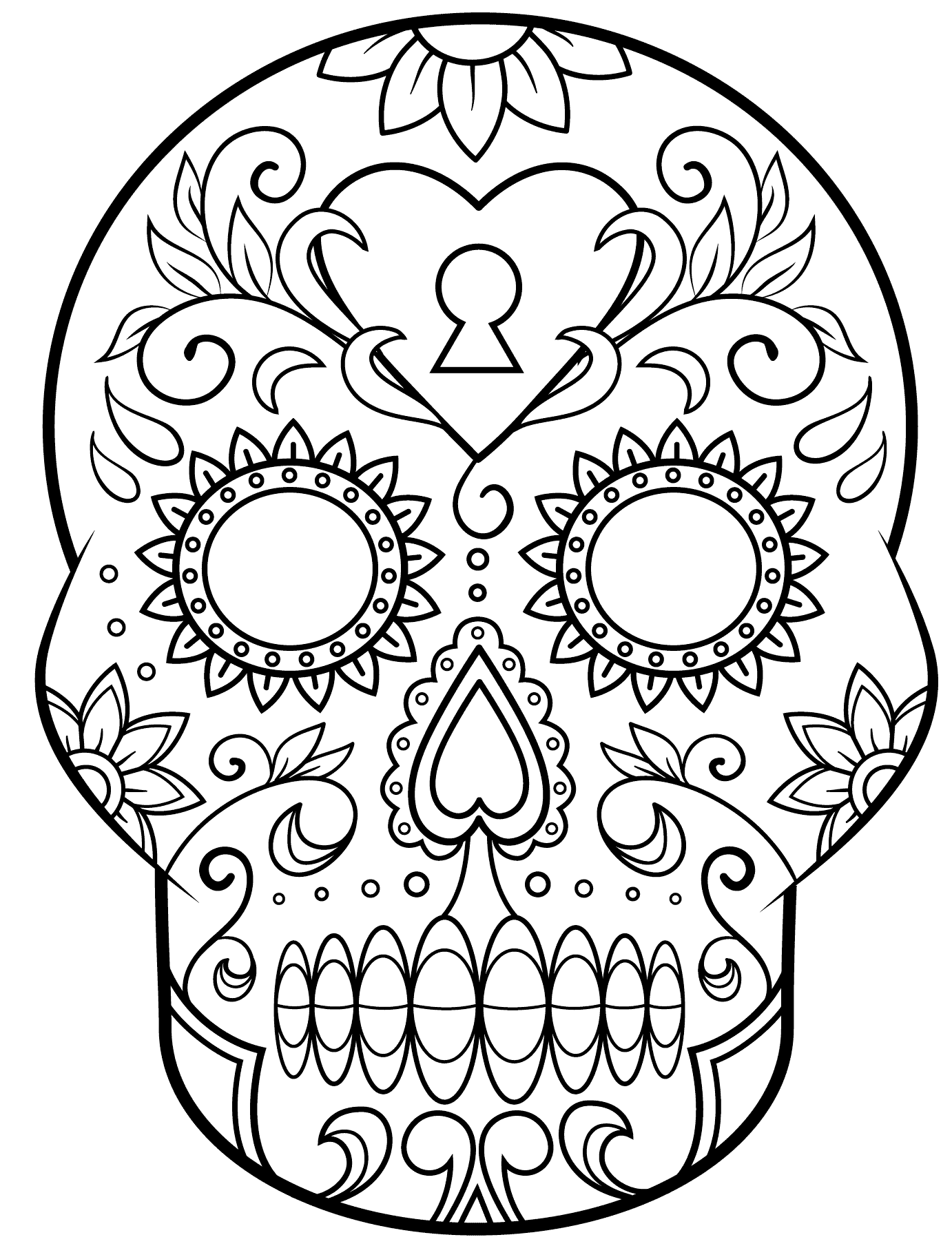 1382x1809 Catrina Para Colorear