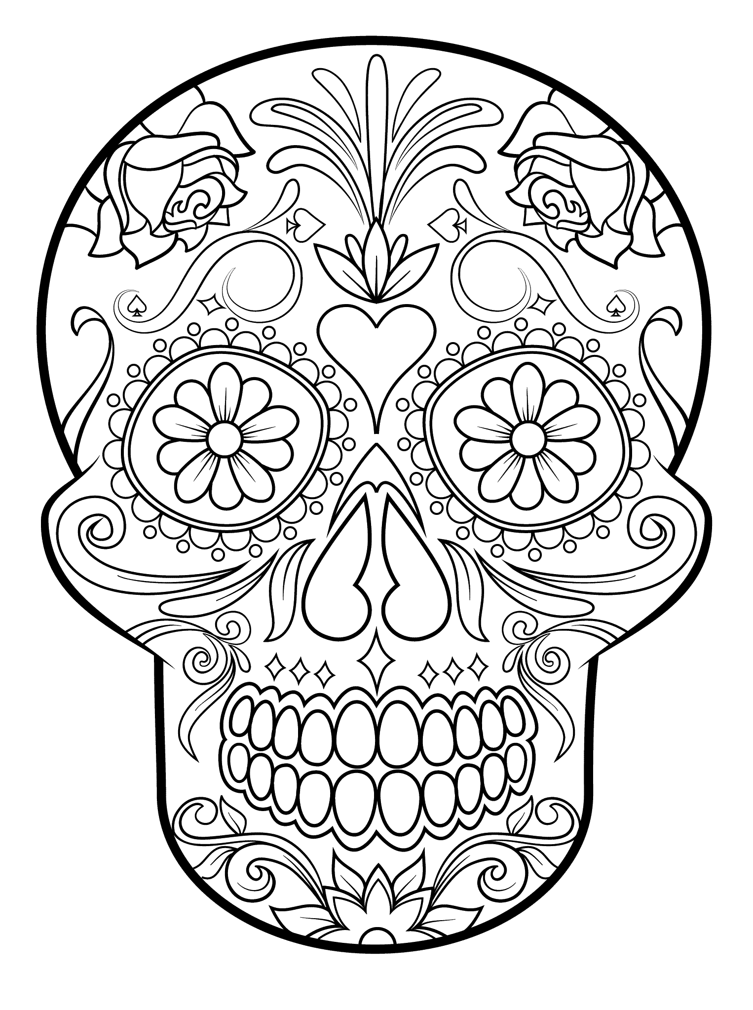 1526x2046 Catrina Para Colorear
