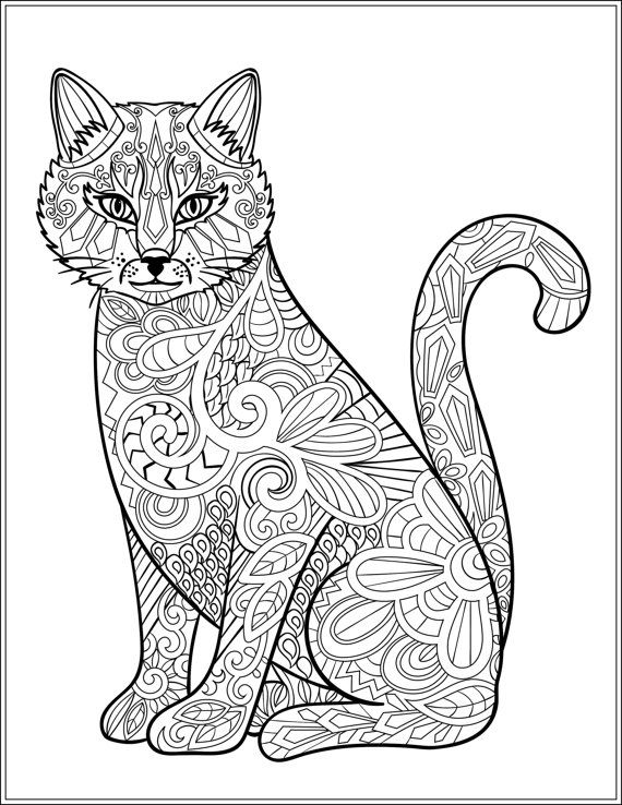 Cats Coloring Pages For Adults