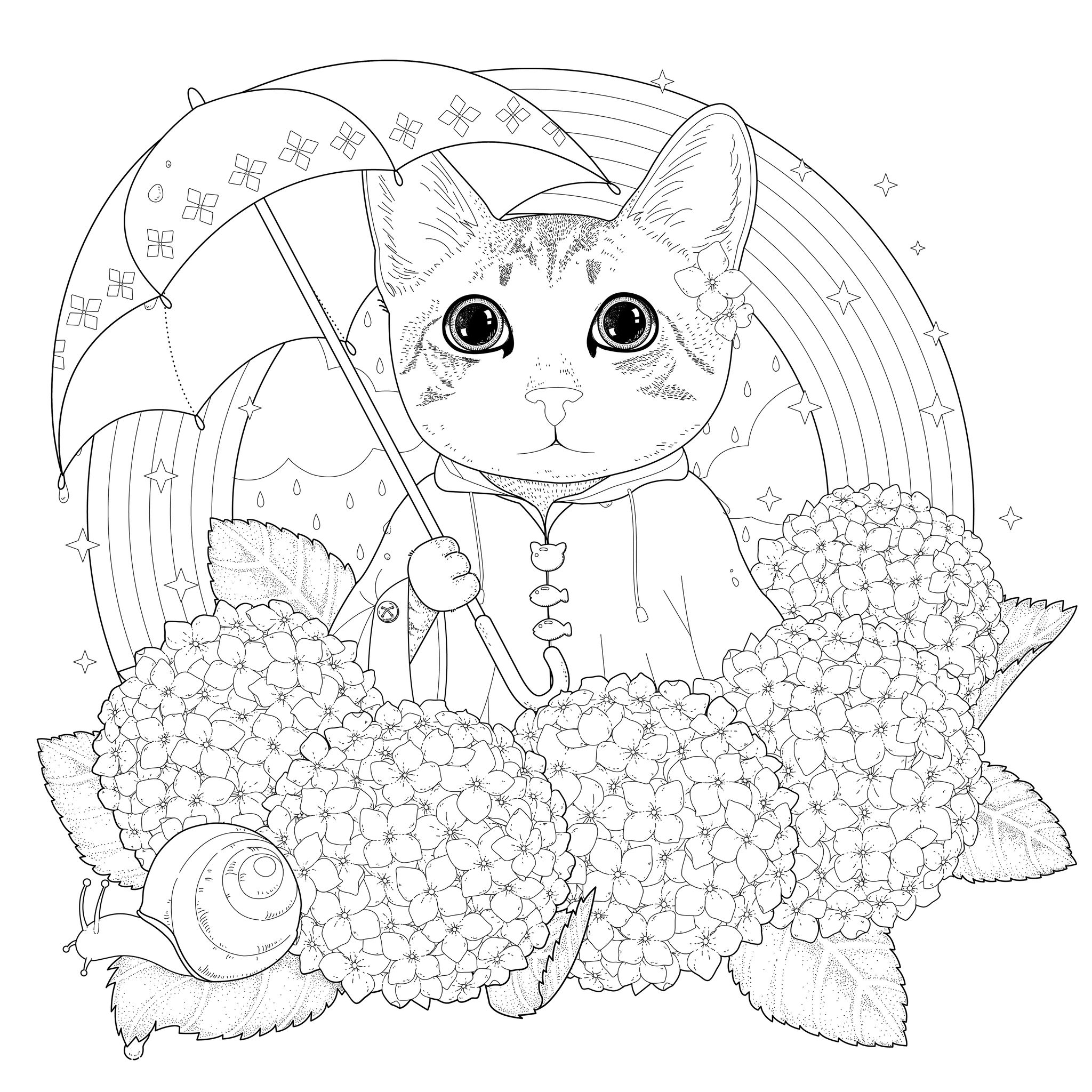 2048x2048 Cat Rainbow Mandala