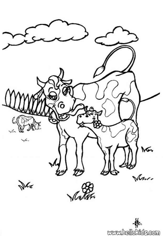 621x900 Cow And Calf Coloring Pages