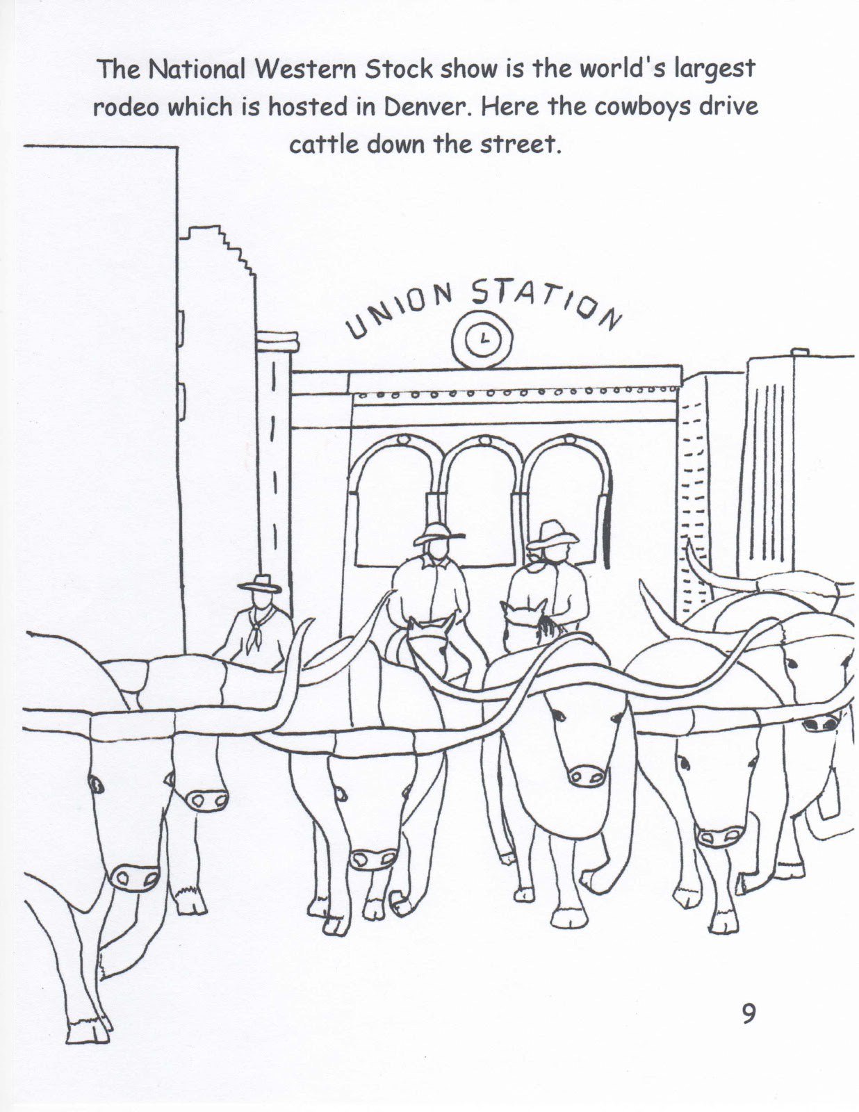 1236x1600 Cattle Drive Coloring Pages