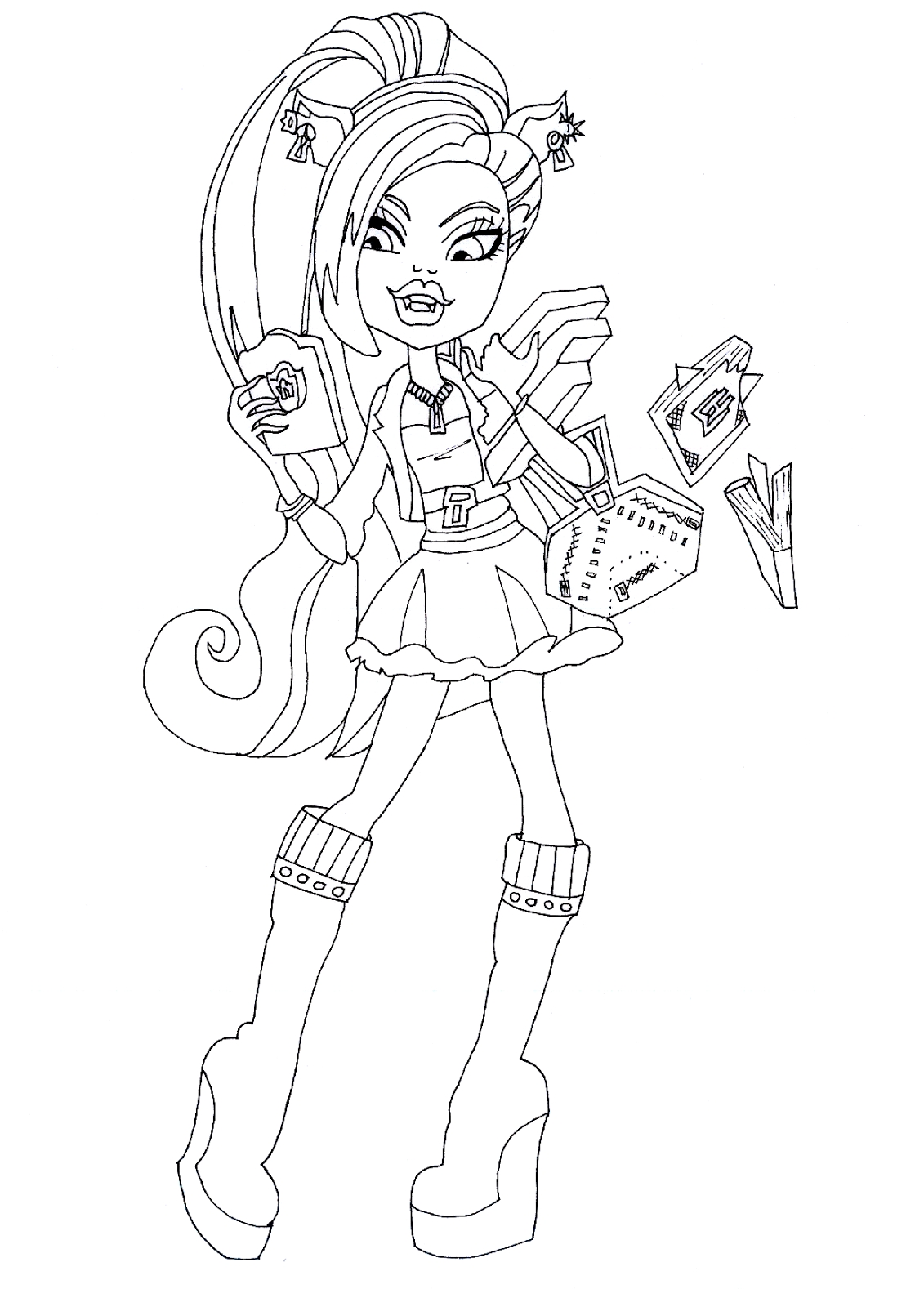 1131x1600 Monster High Catty Noir Coloring Pages Free Coloring For Kids 2018