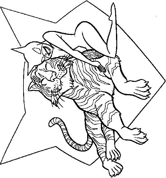 558x598 Coloring Page Catwoman And Tiger
