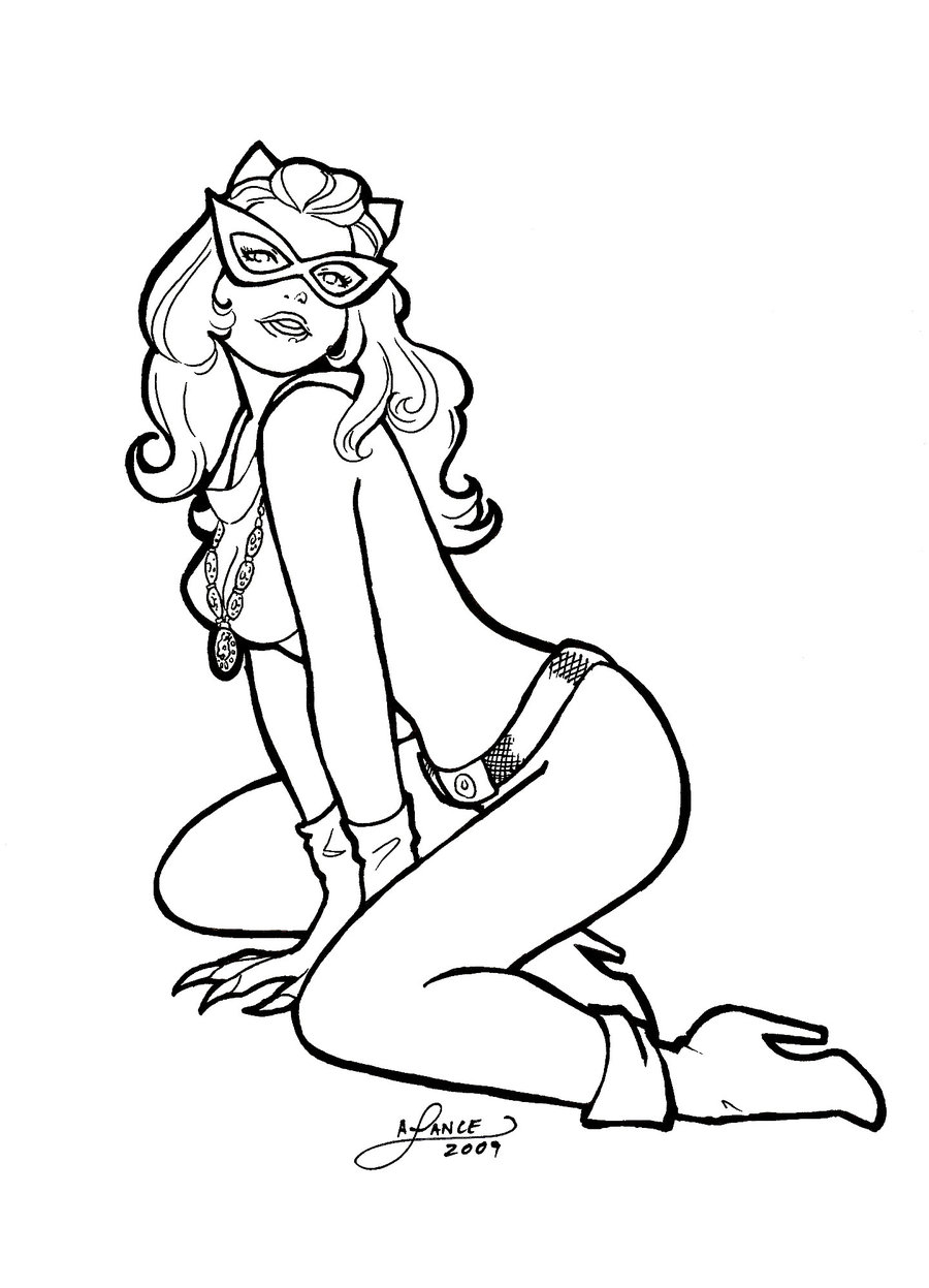900x1247 On Catwoman Coloring Pages