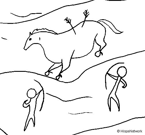 505x470 Cave Painting Coloring Page