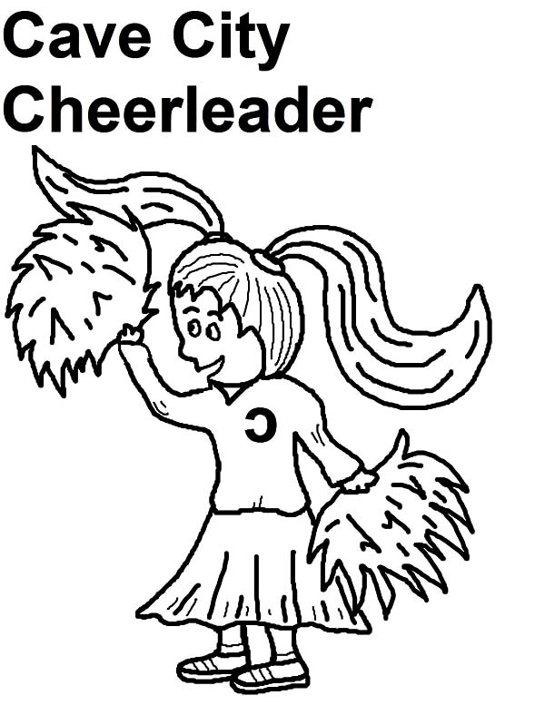 600x777 Cave City Caveman Cheerleader Coloring Pages Best Place To Color