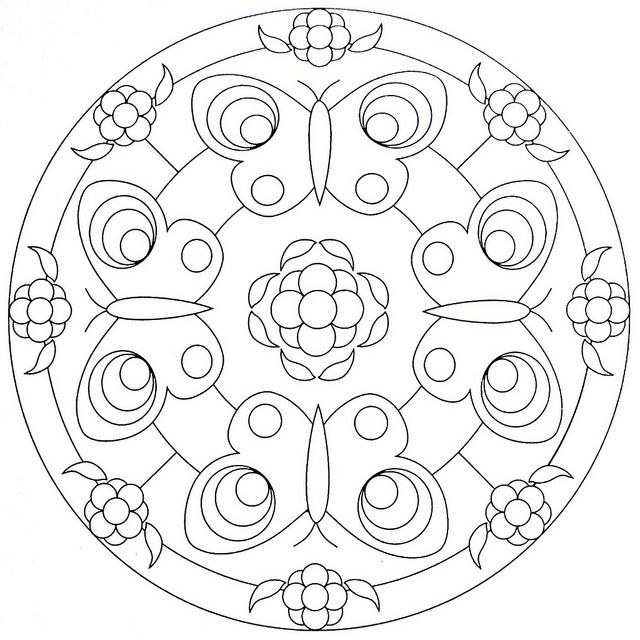 640x640 Mandala Coloring Page